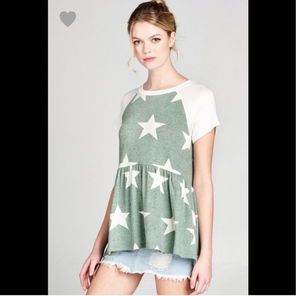 *Sage star peplum top*
